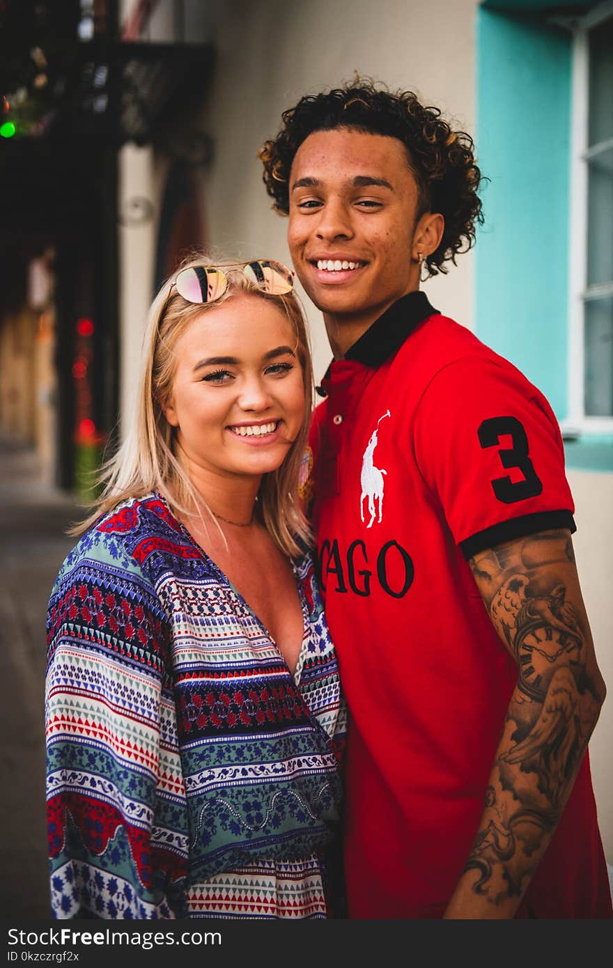 Man in Red and Black Polo Shirt