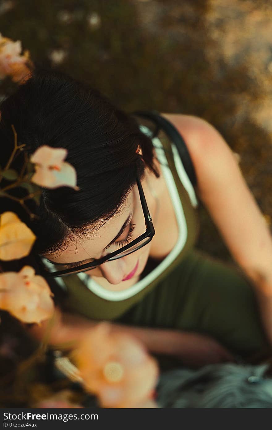 Aerial Photography of Woman with eyeglasses