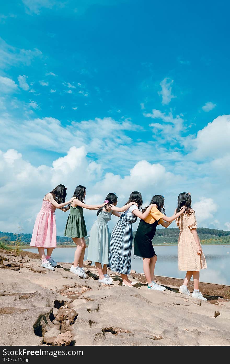 Six Women Lining Up