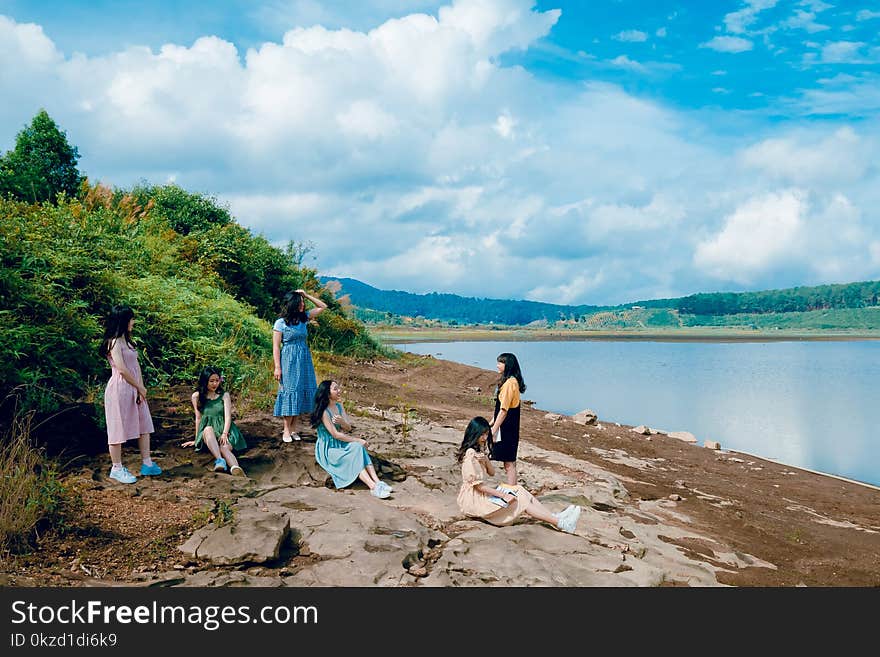 Six Women Near Lake