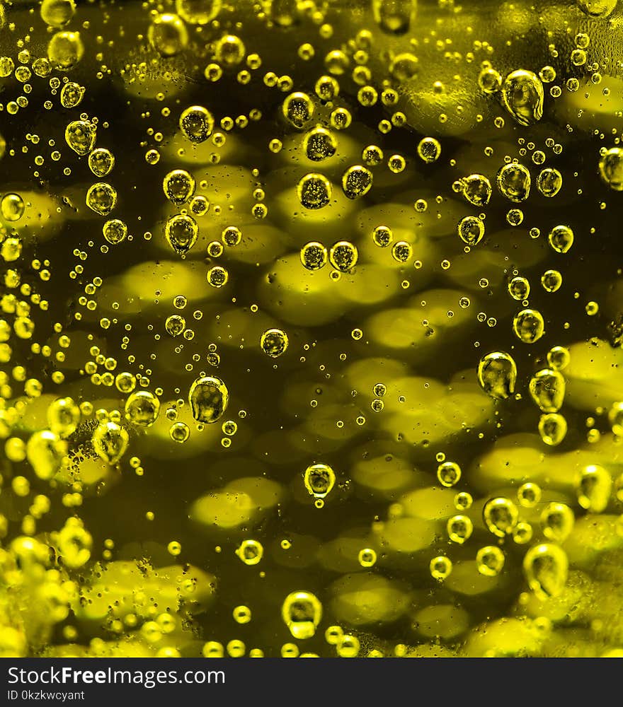 Abstract water bubbles background. Black and gold color. Abstract water bubbles background. Black and gold color