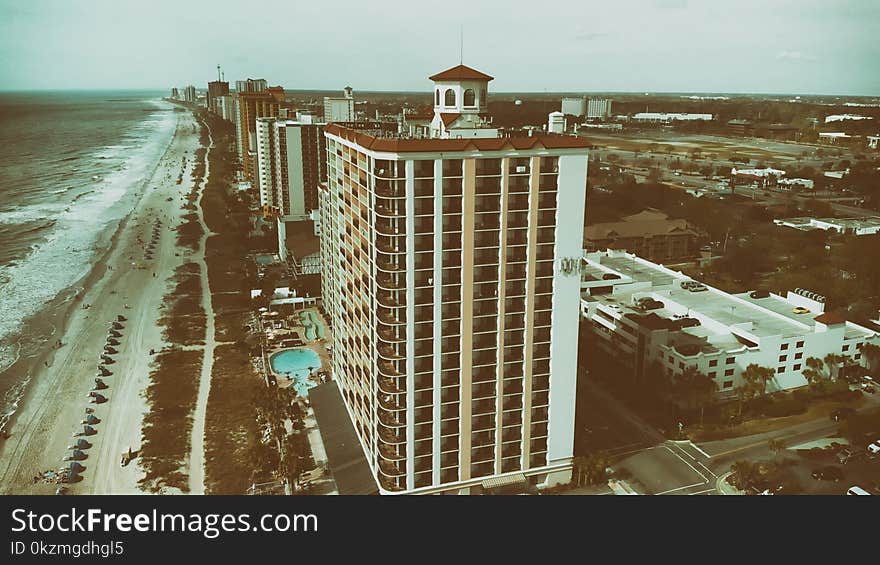 Myrtle Beach coastline, South Carolina from drone