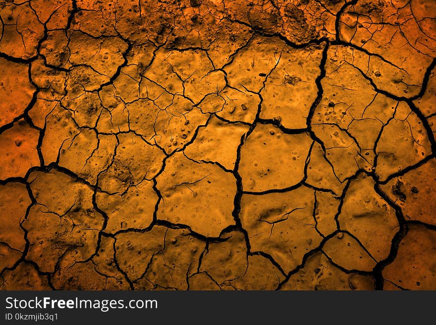 Desert Dried Mud Parched Dirt Earth Representing Climate Change