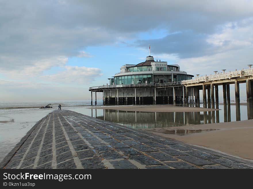 Pier, Sky, Sea, Horizon