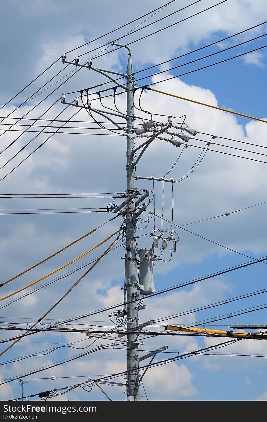 Sky, Overhead Power Line, Electricity, Transmission Tower