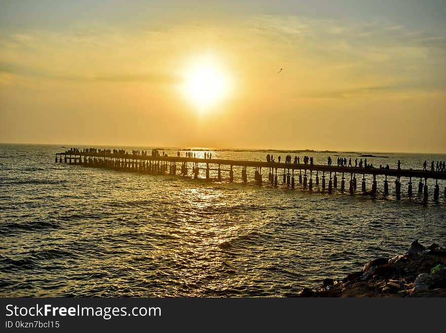 Sea, Horizon, Sky, Pier