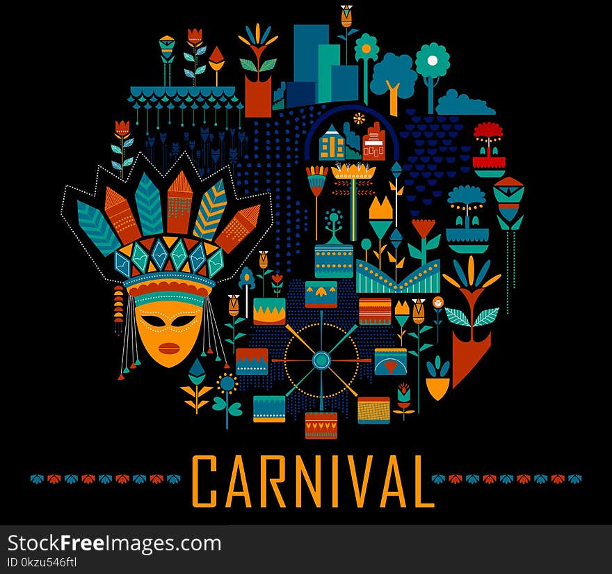 Colorful poster of fun filled Carnival festival template background