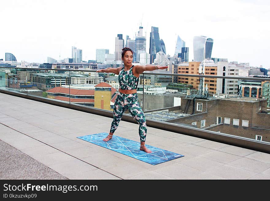 Woman in Sideways Yoga Position