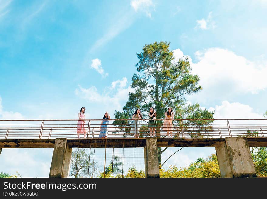 Landscape Photography of People on Bridge