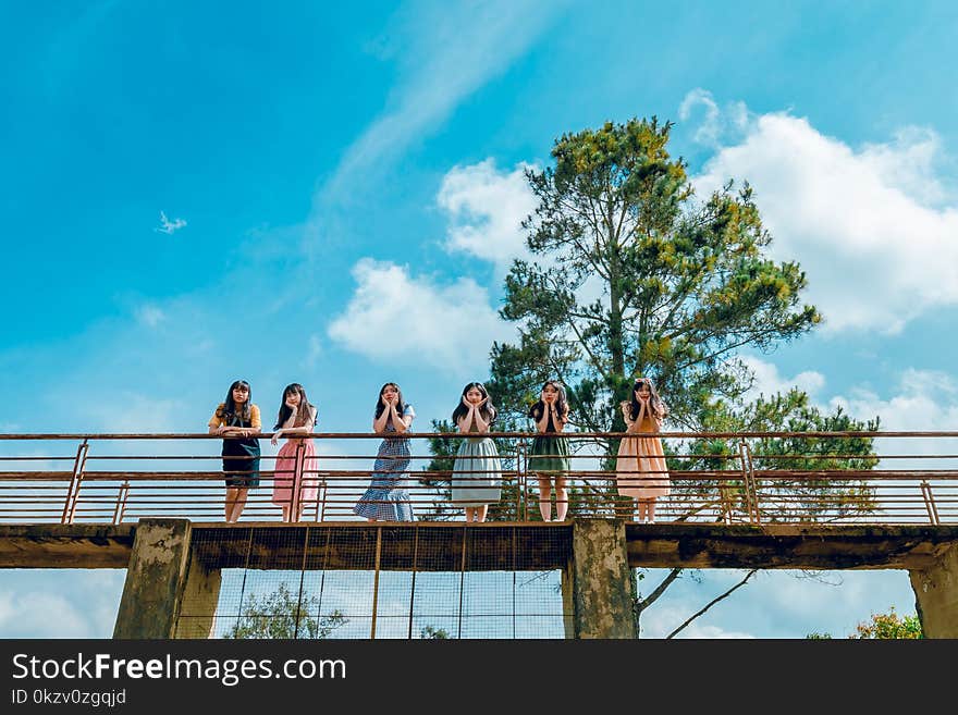 Six Women on Bridge