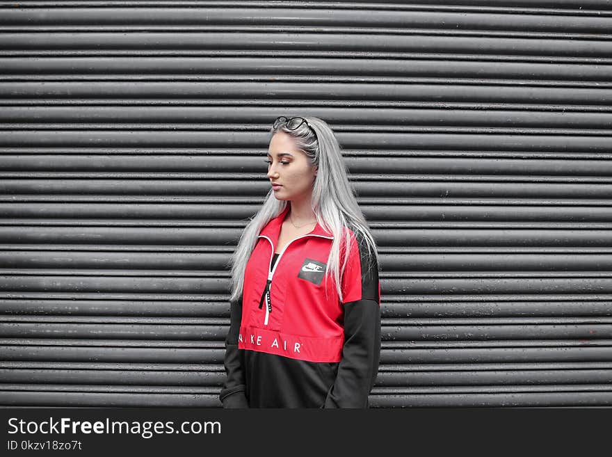 Woman In Black And Red Jacket