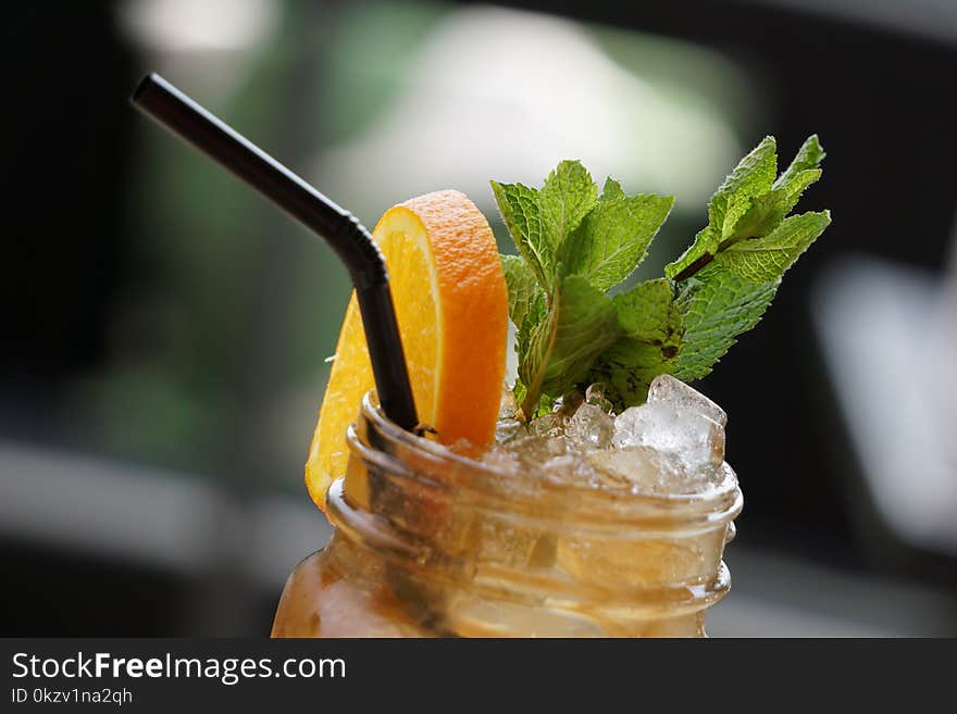 Mason Jar With Beverage