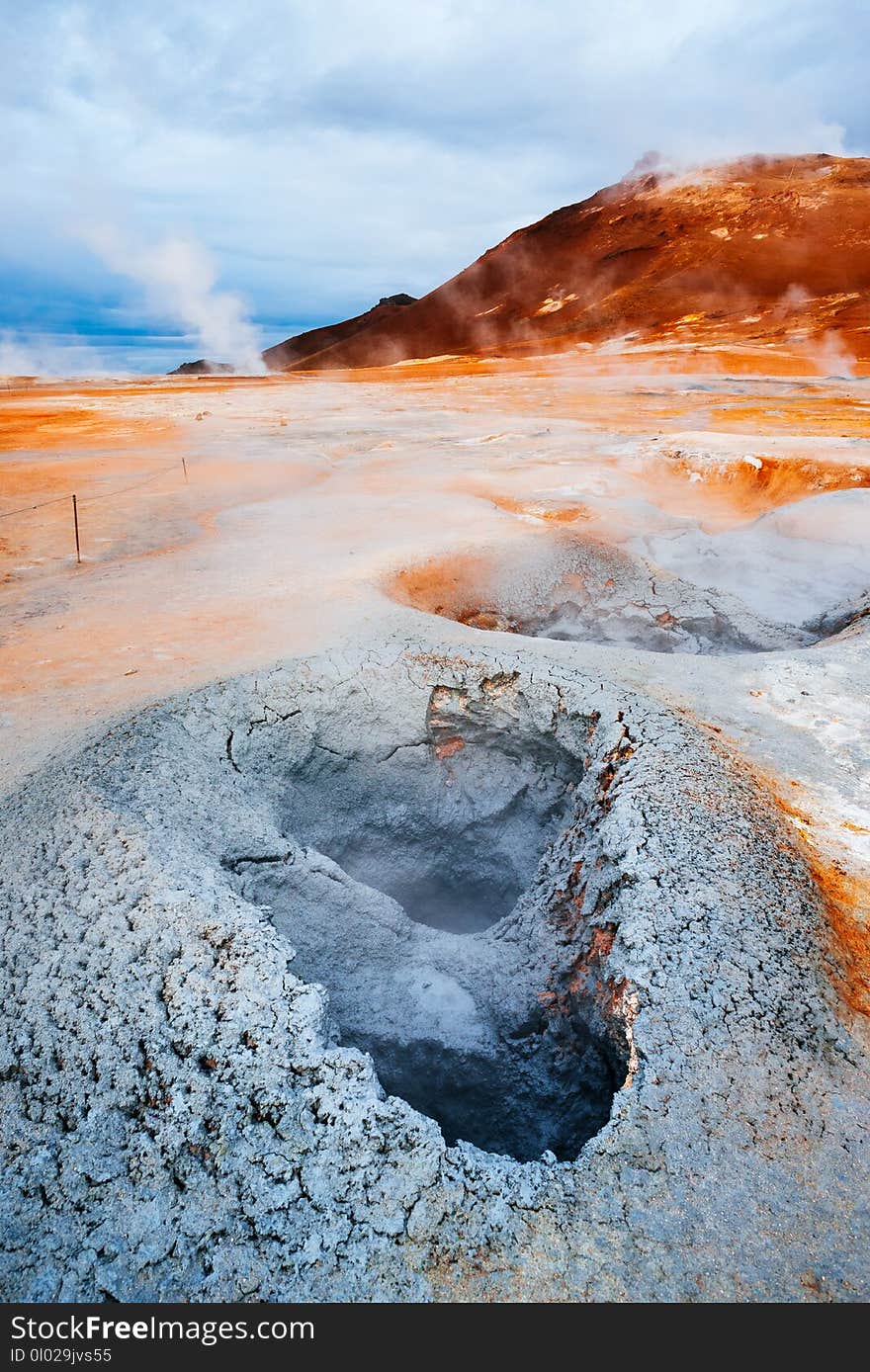 Namafjall - geothermal area in field of Hverir, Iceland