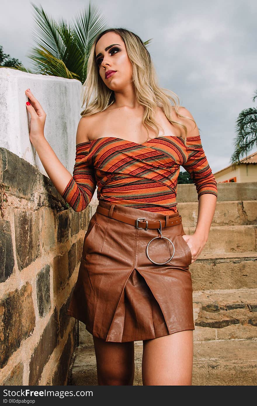 Woman in Orange Top