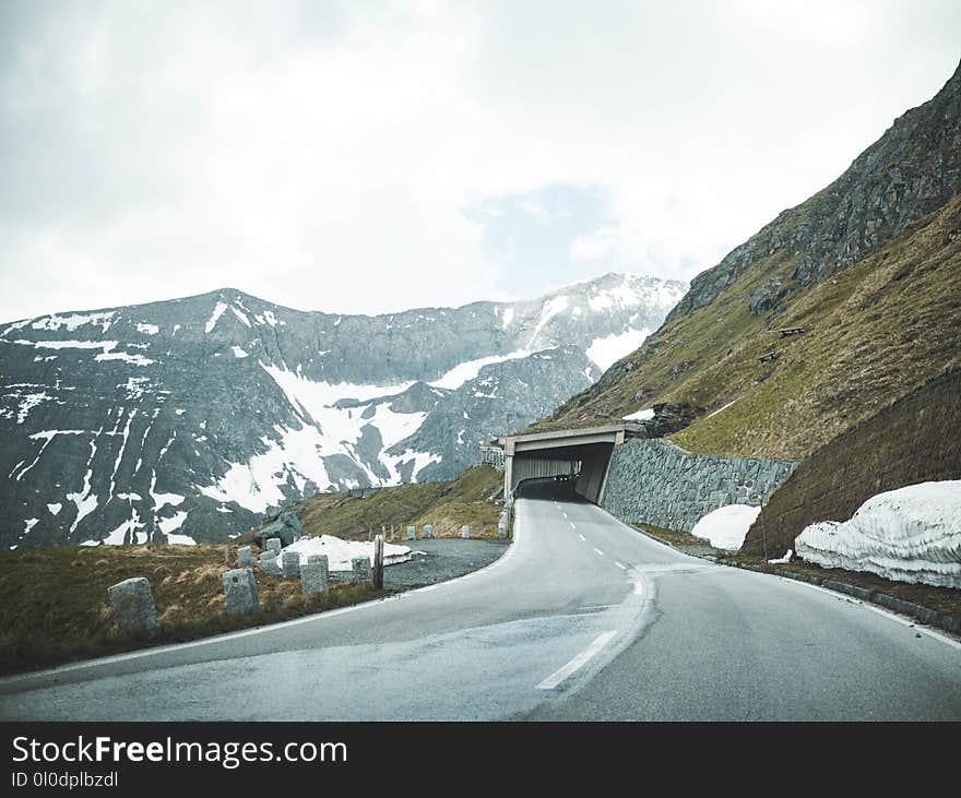 Grey Road Near Mountain