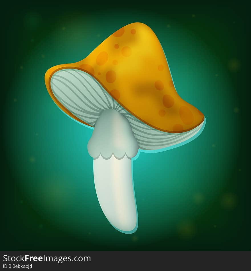 Mushroom with Yellow Cap Icon