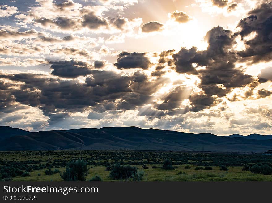 Green Meadows Under Cloudy Skies