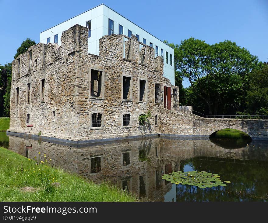 Waterway, Property, Building, Medieval Architecture