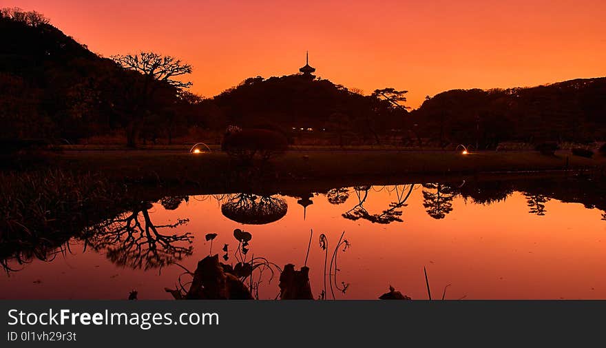 Reflection, Sky, Sunrise, Dawn