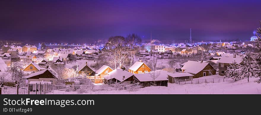 Snow, Winter, Landmark, Town