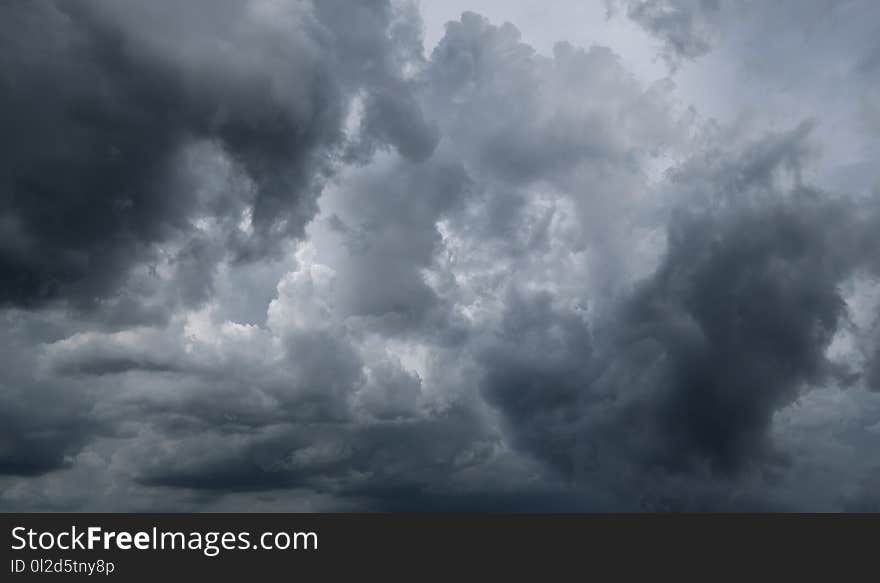 Dark storm clouds before rain used for climate background. Clouds become dark gray before raining. Abstract dramatic background.