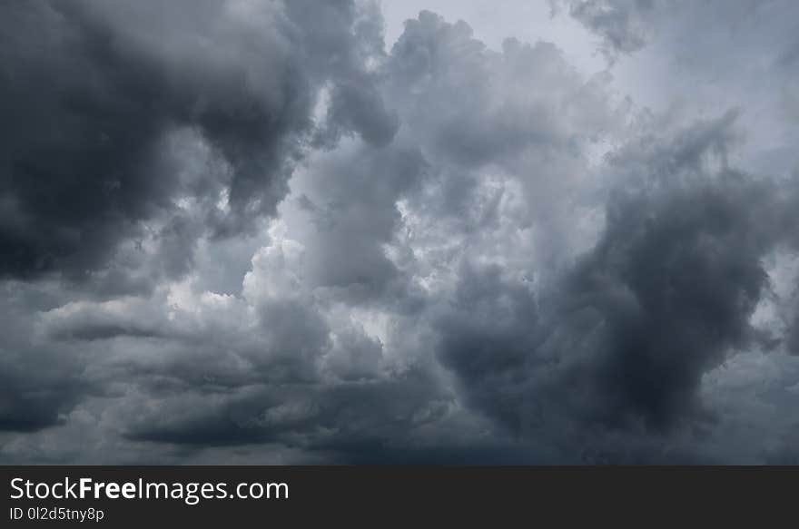 Dark storm clouds before rain used for climate background.