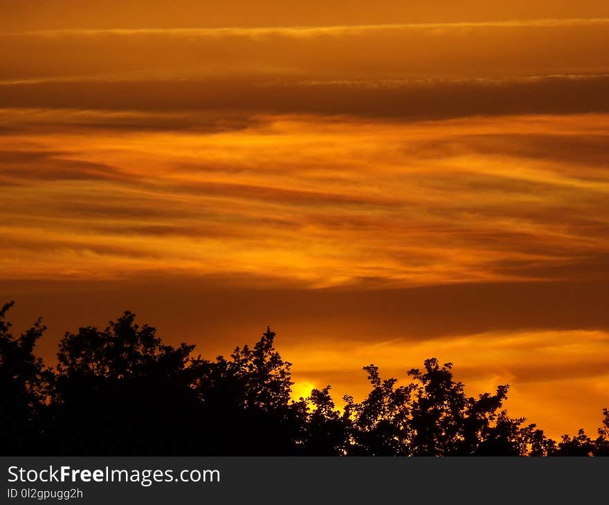 Sky, Red Sky At Morning, Afterglow, Sunrise