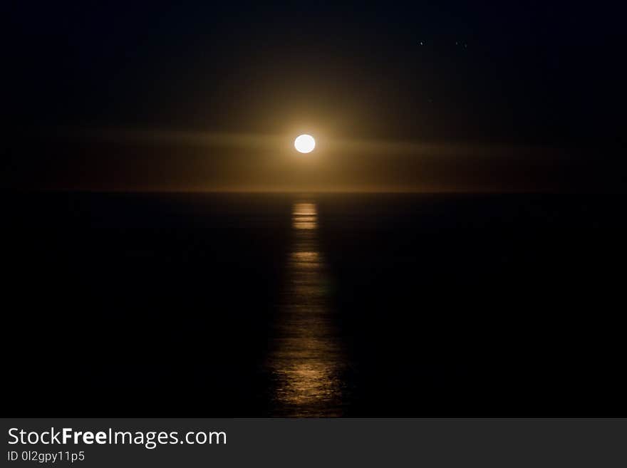 Moonlight, Atmosphere, Horizon, Night