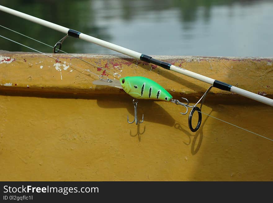 Fishing Rod, Yellow, Water, Boats And Boating Equipment And Supplies