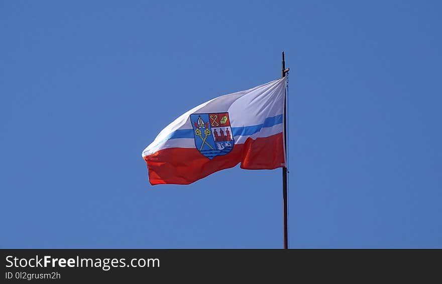 Flag, Sky, Wind, Red Flag