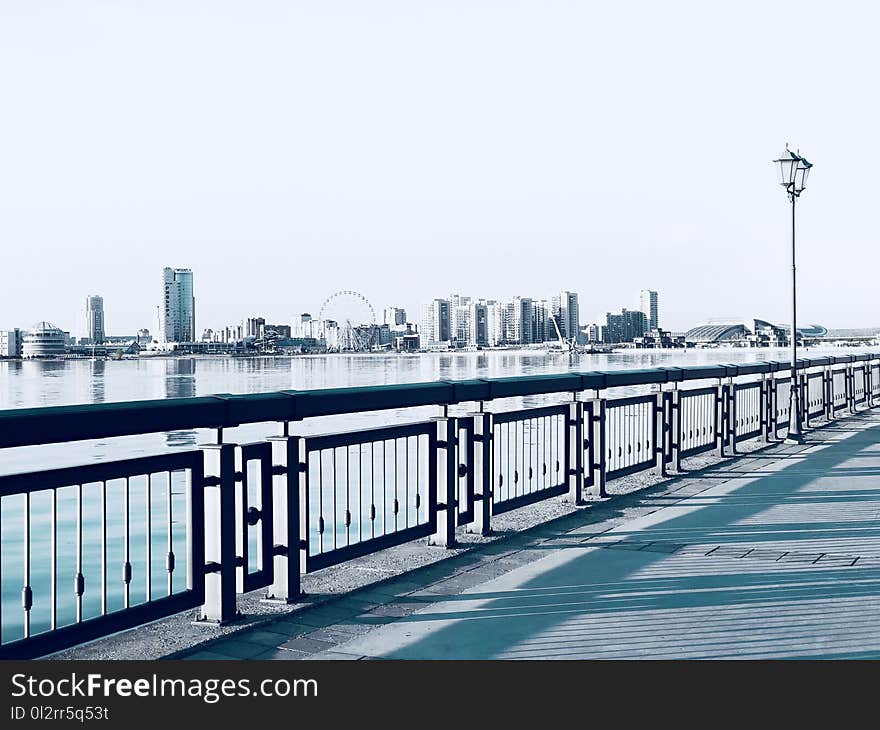 Black Steel Fence Near Sea Side