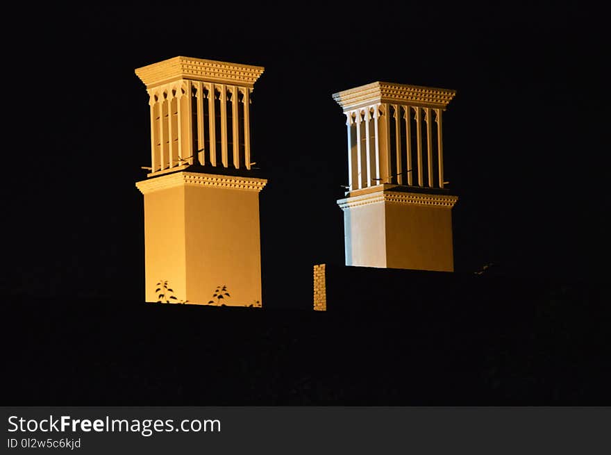 Column, Lighting, Light Fixture, Brass