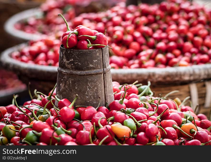 Pepper chili on a street market