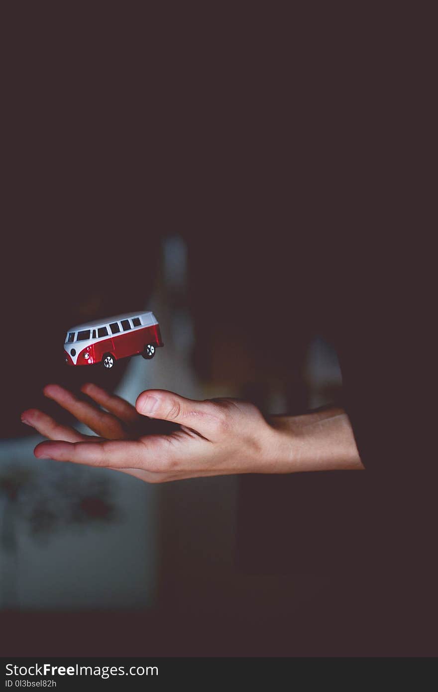 Red and White Bus Toy