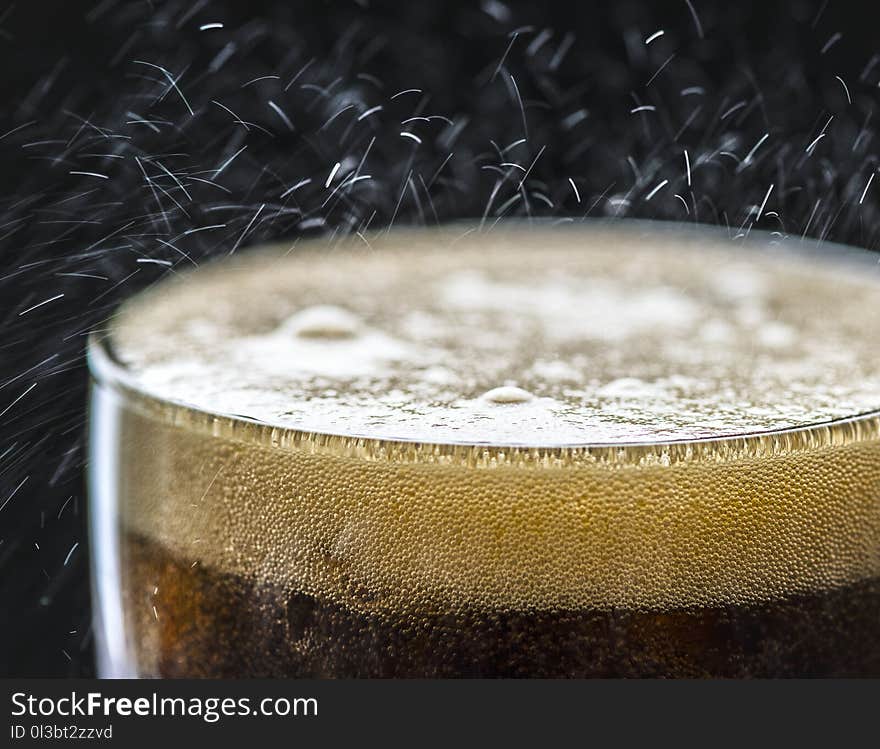 Clear Glass Filled With Beer