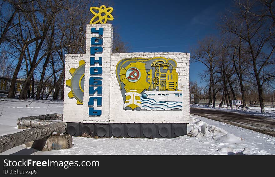 Winter, Snow, Signage, Ice