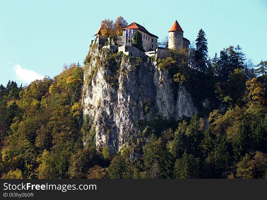 Mountainous Landforms, Mountain, Rock, Tree