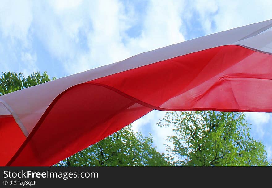 Sky, Red, Flag, Tent