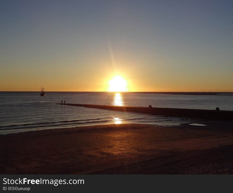 Horizon, Sea, Sky, Sunset