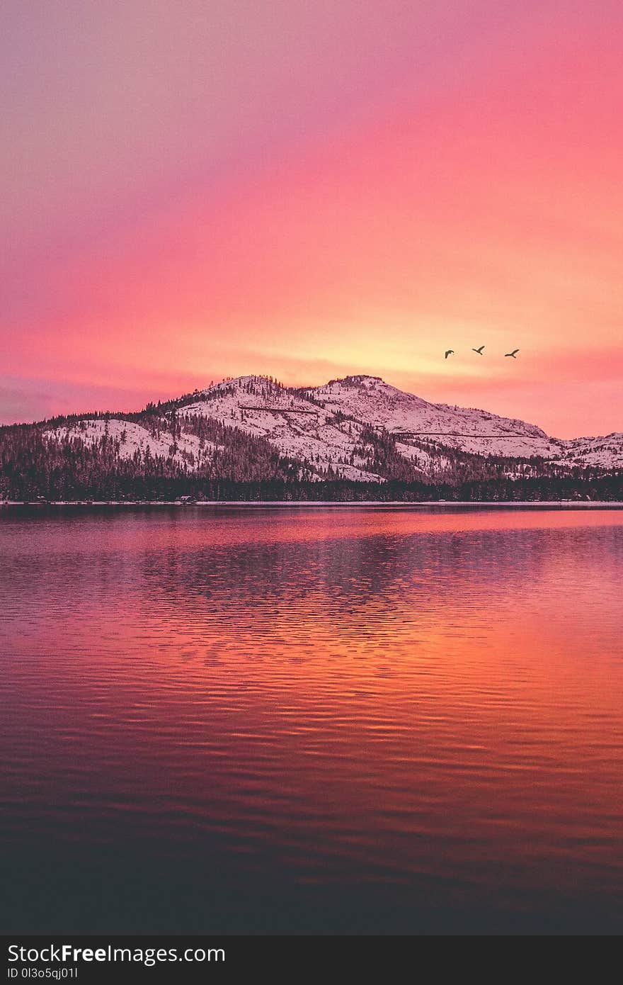 View of Mountain from Body of Water