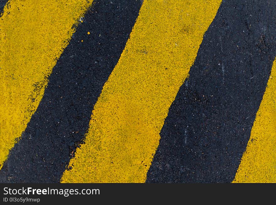 Yellow and Black Pedestrian Lane