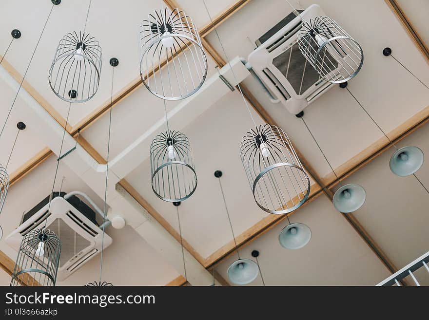 Low-angle Photography of Pendant Lamps Hanging from the Ceiling