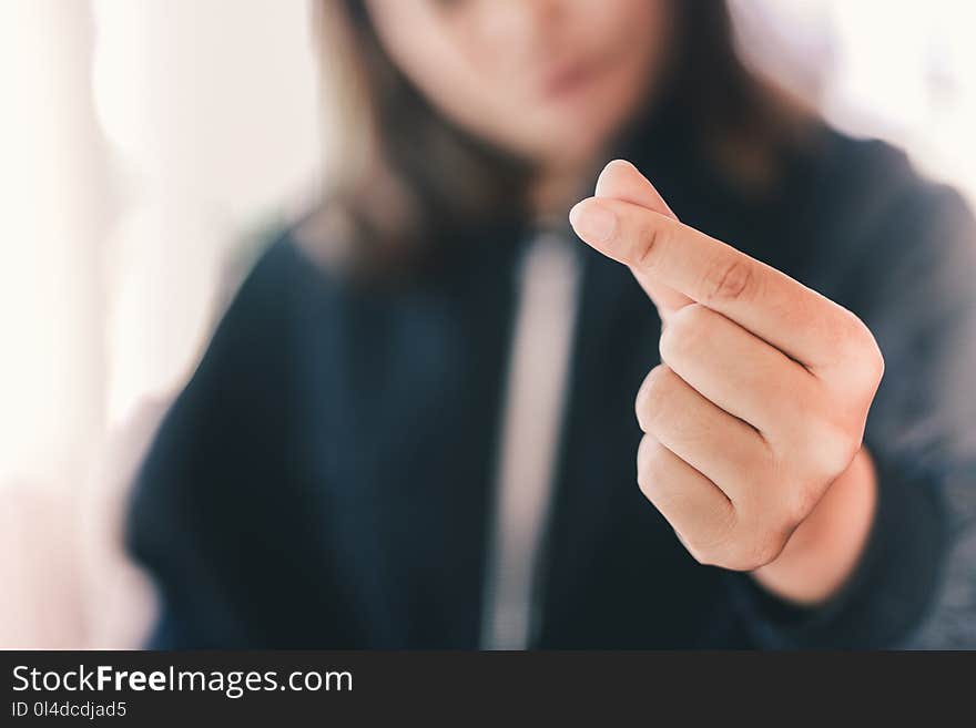 Woman hand in heart form mini Heart