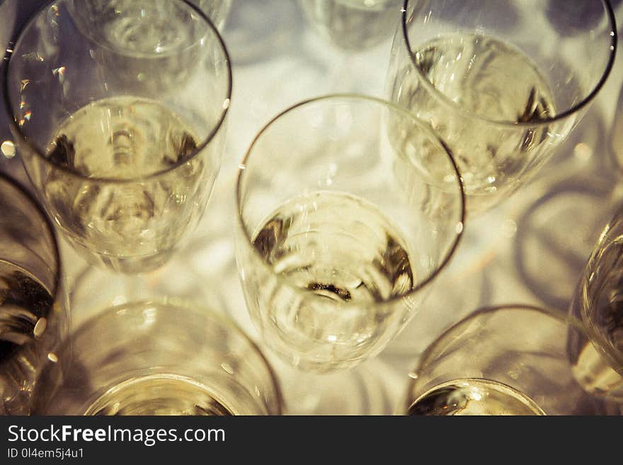 Champagne in flute glasses at a wedding