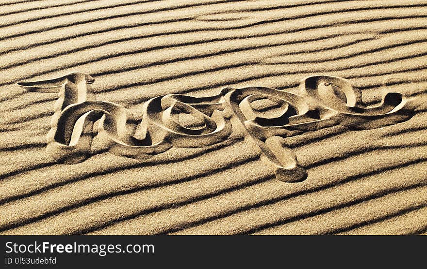 Hope Written in the Rippled Sand at Great Sand Dunes National Park and Preserve, Colorado