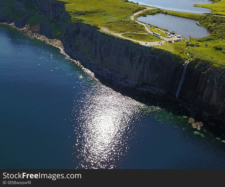 Aerial Shot of Body of Water