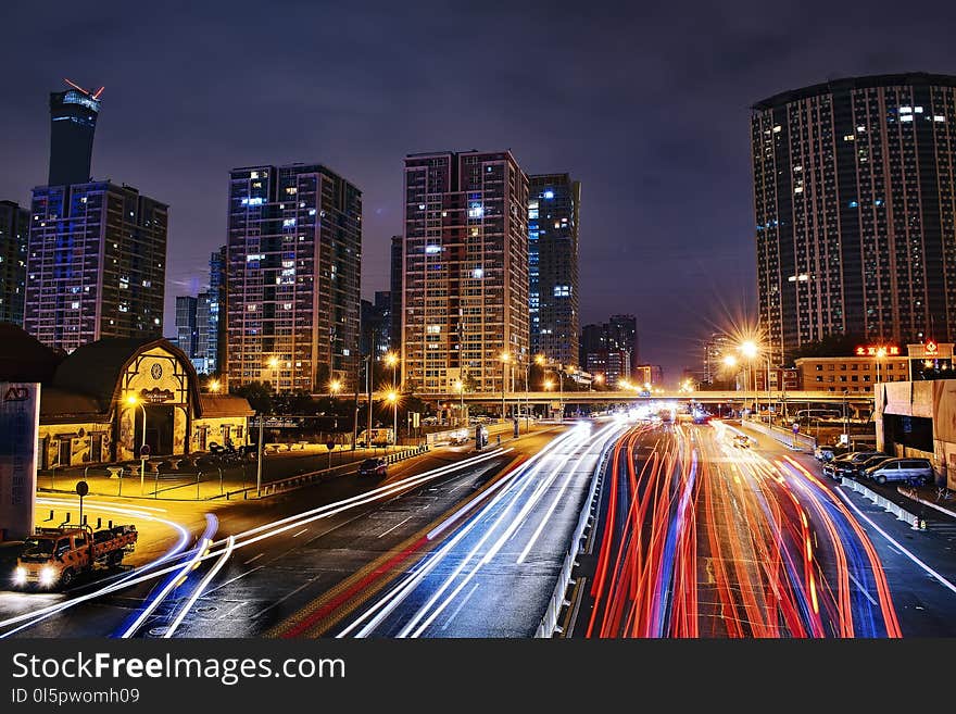 Time Lapse Photography of City Road at Nighttime