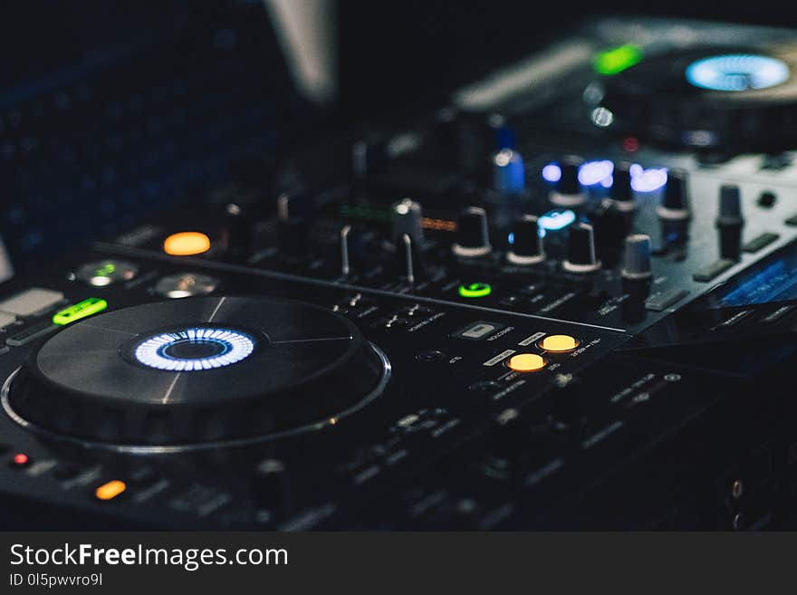 Shallow Focus Photography of Black Dj Controller