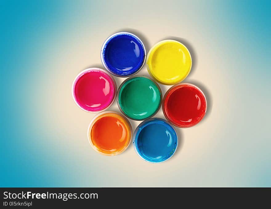 Color wheel paint can paint printing press can descriptive color ink