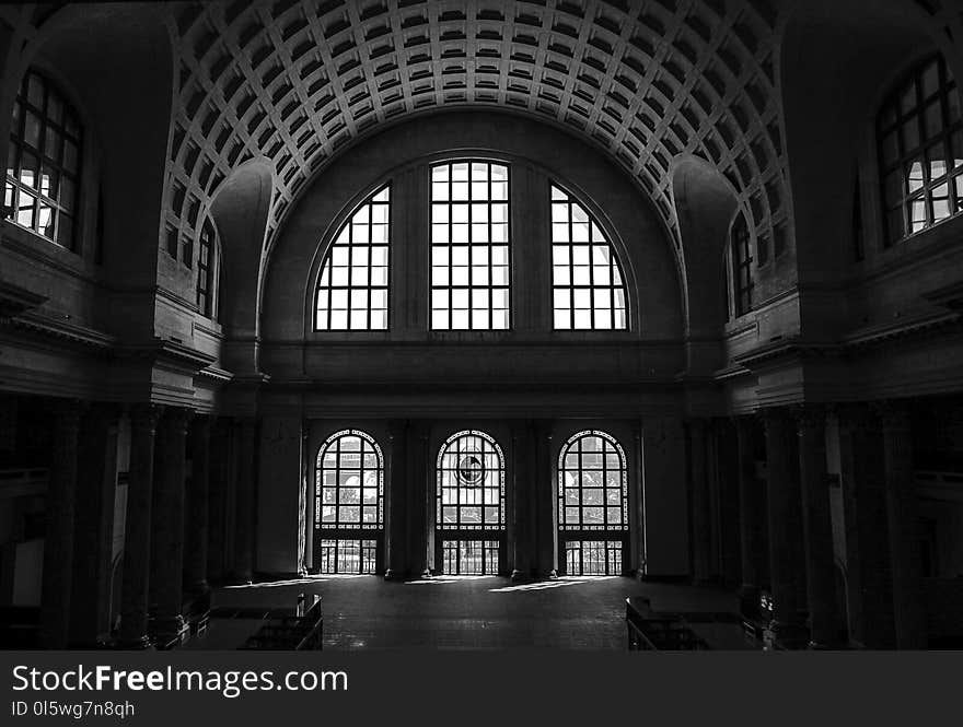 Black And White, Landmark, Monochrome Photography, Arch